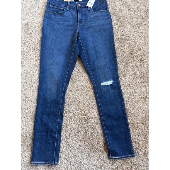 Levi's 311 Shaping Skinny Jeans Women's Size 30 Distressed Dark Wash Denim - Picture 1 of 3